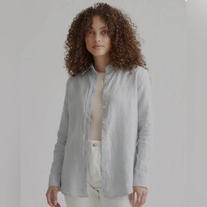 Quince 100% European Linen Long Sleeve Shirt size M color Mist